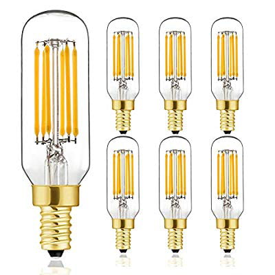 40-Watt Incandescent Equivalent Clear Soft White 2700K T25 6 Pack 4W FANNIS T6 LED Light Bulbs with E12 Edison Candelabra Base Non-Dimmable Replacement Bulb for Chandelier and Ceiling Fan 